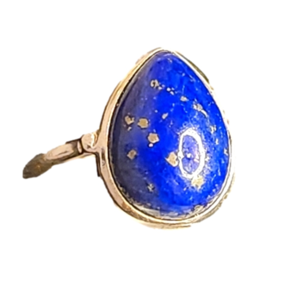 Jewelry - Lapis Lazuli tear drop and sterling silver ring size 8